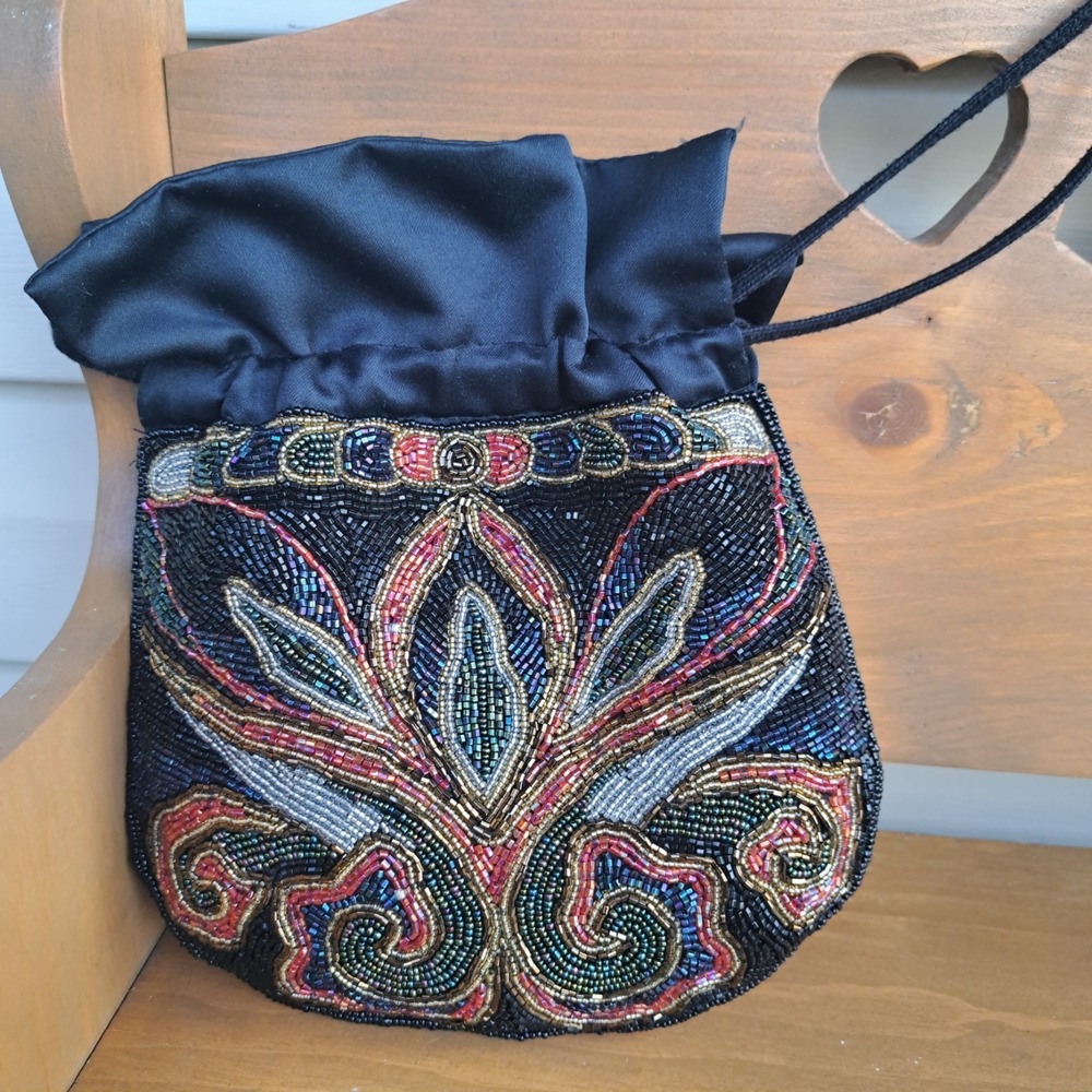 Vintage‎ Fully Beaded Clutch Purse Evening Bag Heavy Quality Elegant Flapper